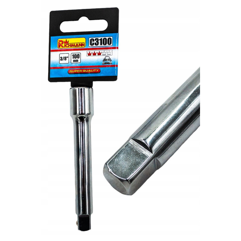 PRZEDŁUŻKA 3/8" 100 mm DO NASADEK GRZECHOTKI PRZEDŁUŻKA 3/8" 100 mm DO NASADEK GRZECHOTKI