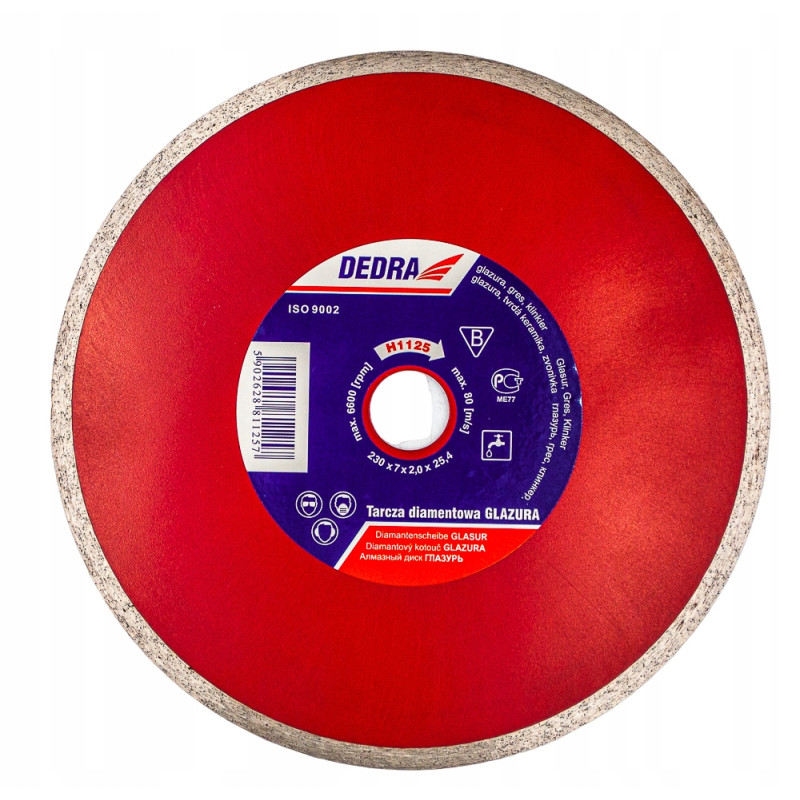 TARCZA DIAMENTOWA GLAZURA DEDRA 230x25,4 H1125 TARCZA DIAMENTOWA GLAZURA DEDRA 230x25,4 H1125