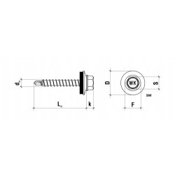 WKRĘTY FARMERSKIE 4,8x35mm RAL 3011 FARMERY 250szt