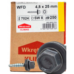 WKRĘTY FARMERSKIE 4,8x25mm RAL 7024 FARMERY 250szt