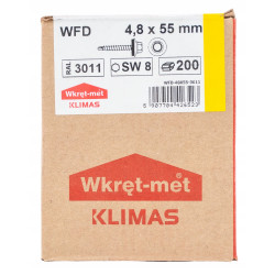 WKRĘTY FARMERSKIE 4,8x55mm RAL 3011 FARMERY 200szt