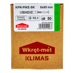 Kołki Rozporowe Ramowe 8x80 Dyble Z Wkrętem 50szt