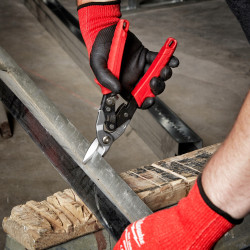 Nożyce do cięcia blachy lewe Milwaukee 260mm CZERW