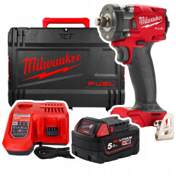 Klucz udarowy 1/2 z pierścieniem Milwaukee M18FIW2F12-501X + ładowarka