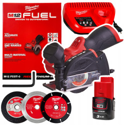 Szlifierka kątowa Milwaukee M12 FCOT-301 + C12C 12V