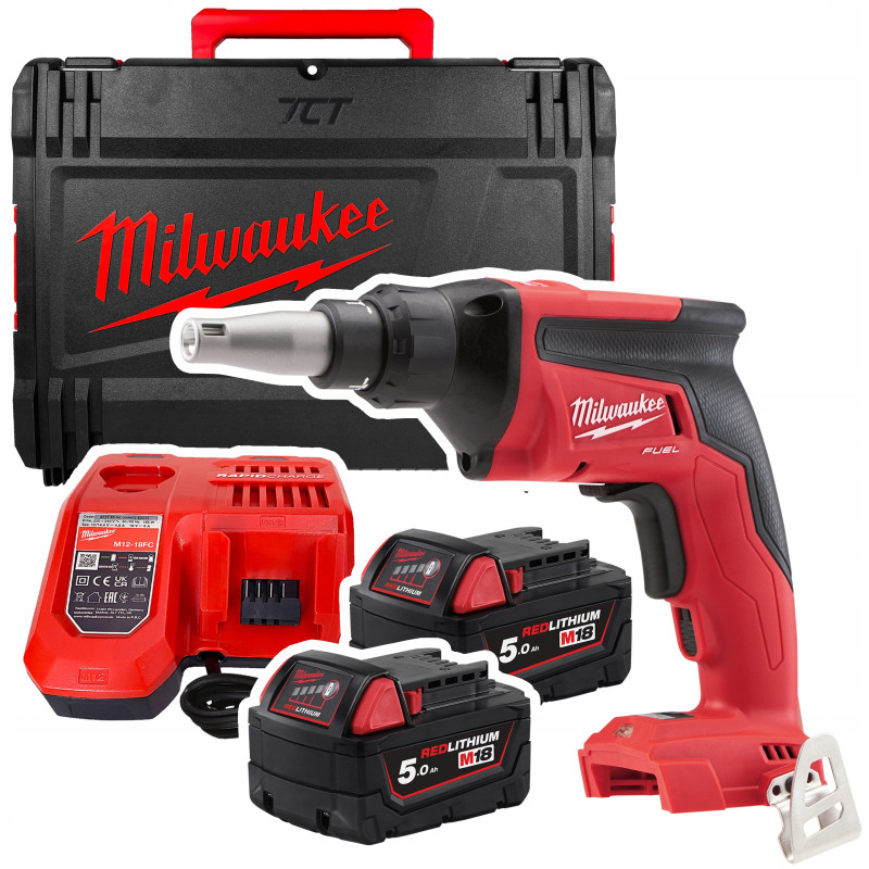 Wkrętarka Milwaukee do suchej zabudowy aku M18 FSG-502X + M12-18FC Wkrętarka Milwaukee do suchej zabudowy aku M18 FSG-502X + M12-18FC