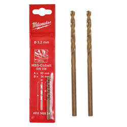 Wiertła do metalu HSS-G red cobalt 3,2mm MILWAUKEE