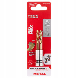 MILWAUKEE WIERTŁA DO METALU HSS-G HEX 1/4 4mm 2szt