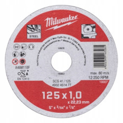MILWAUKEE TARCZA DO METALU CONTRACTOR 125x1.0MM