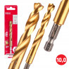 Wiertło metal HSS-G TIN 10,0mm HEX 1/4 Milwaukee