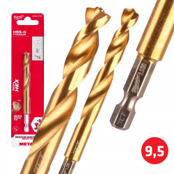 Wiertło metal HSS-G TIN 9,5mm HEX 1/4 Milwaukee