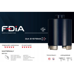 Wiertło diamentowe 68mm M16 SDS + Ferrati F-DIA F40146 do betonu zbrojonego