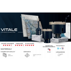 Otwornica diamentowa DDV-T 12mm M14 VITALE FERRATi