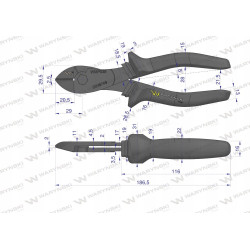 Szczypce do cięcia kabli Waryński WMP039 180 mm