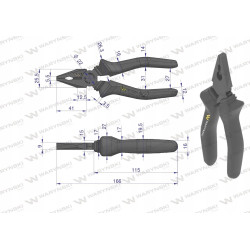 Szczypce uniwersalne 160 mm Waryński WMP001