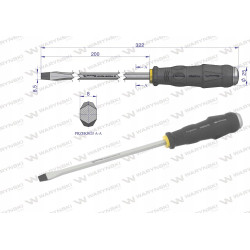 Wkrętak płaski Waryński WMW059 8.5x200mm