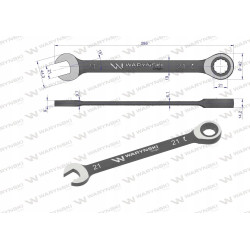 Klucz płasko-oczk 21mm z grzechotką 72 zęby WMK060