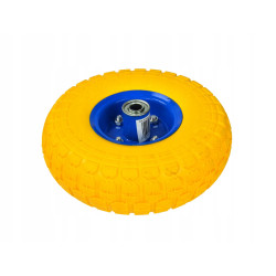 GEKO KOŁO DO WÓZKA PEŁNE 3.50-4 PU YELLOW BLUE