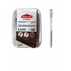 Wkręty nierdzewne podporowe tarasowe 5x80mm KLIMAS 100szt.