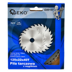 GEKO G00107 Tarcza do drewna z węglikiem 125x22x40 mm