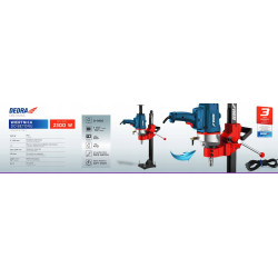WIERTNICA DO BETONU CEGŁY DEDRA 2300W 205mm Otwornica Statyw Soft Start