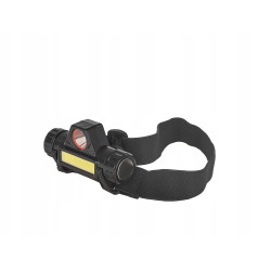 LATARKA CZOŁOWA CZOŁÓWKA Z OBROTOWĄ GŁOWICĄ LED COB 3W + XPE 800mAh