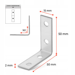 Kątownik wąski Klimas Wkręt-met KW-04 50x50x15mm