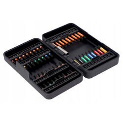 Zestaw bitów udarowych, PH, PZ, TORX, TORX z otworem, HEX, Robertson 54szt
