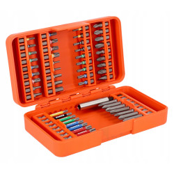 Zestaw bitów płaskich, PH, PZ, TORX, TORX z otworem, HEX, Robertson 54szt