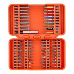 Zestaw bitów płaskich, PH, PZ, TORX, TORX z otworem, HEX, Robertson 54szt