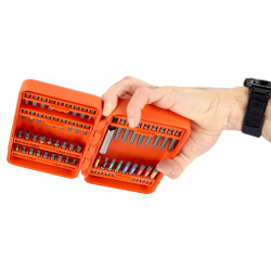 Zestaw bitów płaskich, PH, PZ, TORX, TORX z otworem, HEX, Robertson 54szt