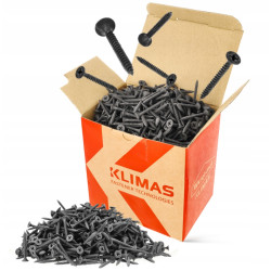 Wkrety do plyt gipsowych GK do metalu 3,5x35mm 1000 szt. Czarne Klimas KSGM
