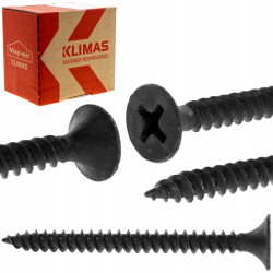 WKRĘTY PŁYT GK 3,5x55 MM GIPSOWYCH METALU PROFILI CZARNE FOSFATOWANE 500x