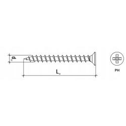 Wkrety do plyt gipsowych GK do drewna 4,2x70 mm 250 szt. Czarne Klimas KSGD
