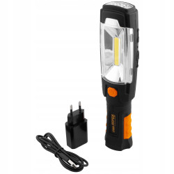 LATARKA LAMPA WARSZTATOWA OBROTOWA 360* MAGNETYCZNA HACZYKIEM USB LED 280LM