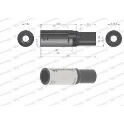 Nasadka dwunastokątna 1/4". 10 mm. długa. CrV50BV30. DIN 3124. Waryński WMN233
