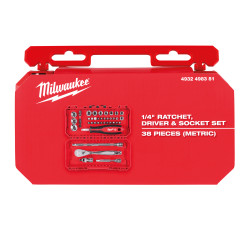 Zestaw nasadek 1/4" z grzechotką i bity (38 szt.) Milwaukee 4932498381