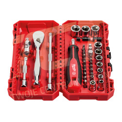 Zestaw nasadek 1/4" z grzechotką i bity (38 szt.) Milwaukee 4932498381