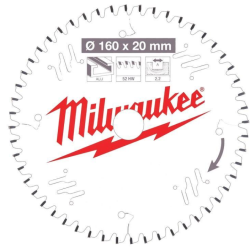 Tarcza pilarska ALU1 65X20X2.2X52TF NEG.