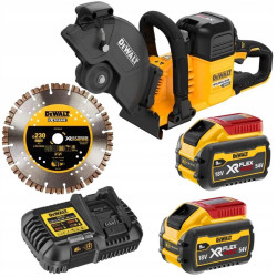 Akumulatorowa przecinarka tarczowa 230mm do betonu i metalu 54V FLEXVOLT 2x54V/3Ah (18V/9Ah) DeWALT DCS691X2