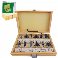 HIKOKI Zestaw frezów trzpień uchwyt 6 mm do drewna 12 szt. 711016