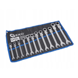 Klucze kpl pł-oczkowych z grzechotką łamanych 12 el. 8-19 G10337