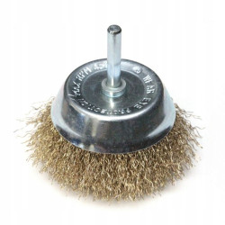 Szczotka Tarczowa 75mm na Wiertarkę | Mosiądzowana F32-075 | Trzpień
