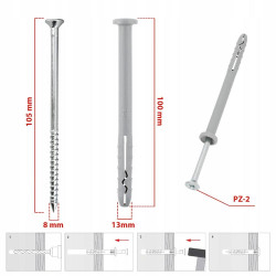 Kołek szybkiego montażu 8x100 bez kołnierza FX-08L100 RAWLPLUG
