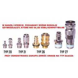 Szybkozłącze TYP21 6mm DN5 PROFI GRODZIOWA SREBRNA ITALY (mosiądz niklowany)