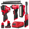 Zestaw Milwaukee M12 FUEL dla Mechanika | Klucz 745Nm | Grzechotka Insider | Szlifierka FDGA2 | 2x Aku High Output | C12C