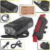 Lampka rowerowa USB IPX4  przód + tył K02313