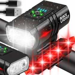 Lampka rowerowa USB IPX4  przód + tył K02313