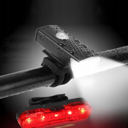 Lampka rowerowa USB IPX4  przód + tył K02313