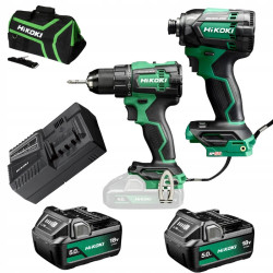 Zestaw HiKOKI 18V DS18DE + WH18DC | 2x5Ah + 2x GRATIS | Torba